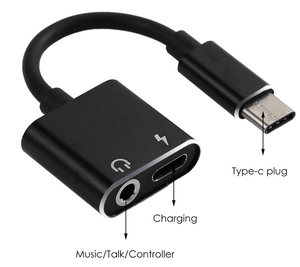 2 合 1 快速充电 USB C 到 3.5毫米型 usb-c 音频电缆适配器插孔耳机分路器充电器 - Product Image 1