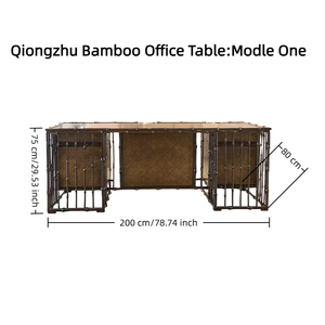 Eco-Modern Qiong Bamboo <strong>Executive</strong> Desk with <strong>Durable</strong> Mortise and Tenon Structure for <strong>Computer</strong> Spaces Featuring Storage Options - Product Image 2