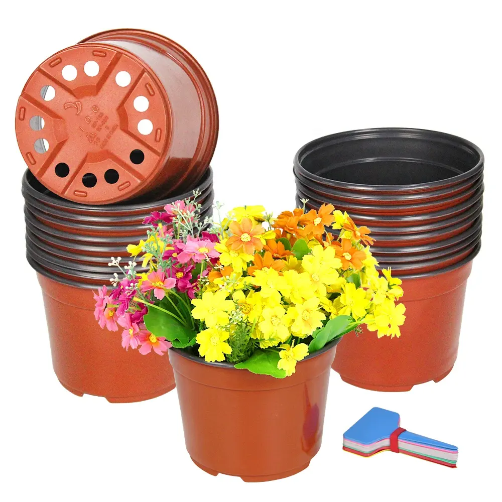 Atacado Jardim Berçário Planta Crescer Plástico Pot Plantador Vários Tamanhos Cor Pequeno Plastic Flower Pot