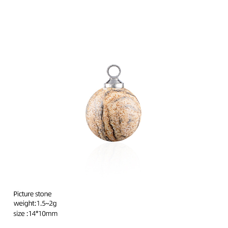 Pendentif rond en pierre photo 10mm