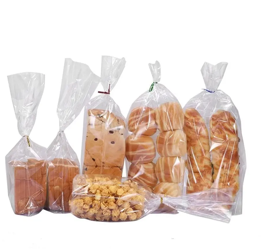 Özel Logo baskı LDPE mikro perforasyon şeffaf plastik ambalaj Wicket ekmek poşeti PP yan körüklü çanta gıda ekmek ekmek için
