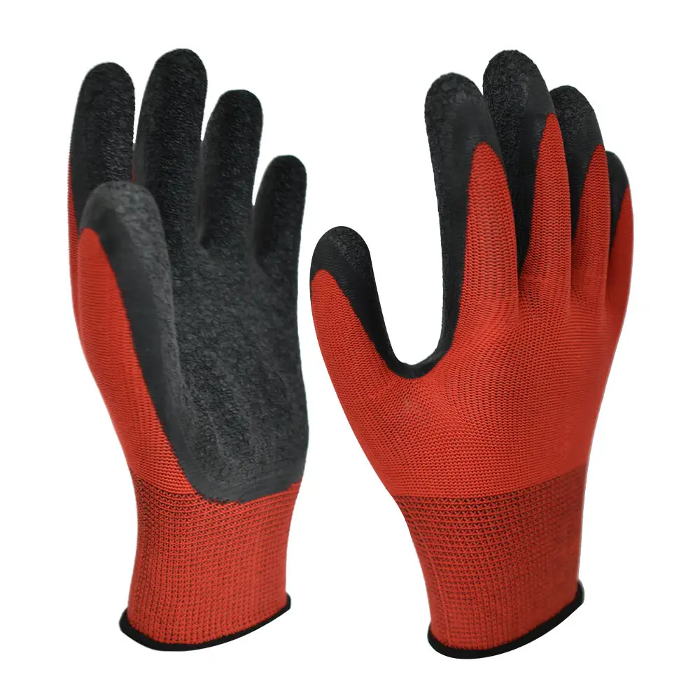 Industrial safety rubber safety work gloves for construction heavy duty working hand protective