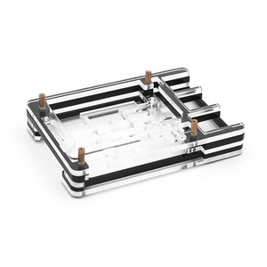 Nuova custodia in acrilico a 5 strati per lampone Pi 5 trasparente e nero a guscio alternato per l'installazione di un dispositivo di raffreddamento attivo ufficiale - Product Image 2