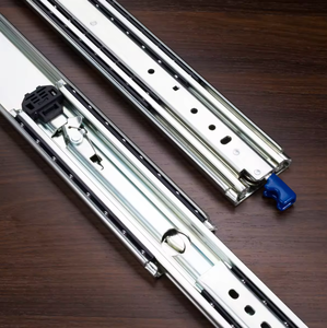 Rodamiento de bolas de extensión completa de 76mm, toboganes de cajón resistentes, riel telescópico con bloqueo de bloqueo, herrajes para muebles, Tobogán de guía lineal - Product Image 2