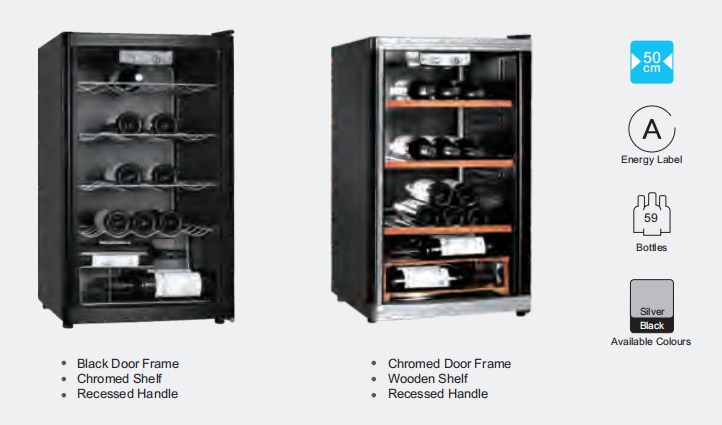 Wholesale OEM 115L 59 Bottles Mechanical temperature control Wine Cooler with CE/GS/CB/SAA certificates
