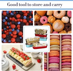 200ml/6.8oz Mini Loaf Pans with <strong>Lids</strong> <strong>Rectangular</strong> Aluminum Foil Baking Pans Recyclable <strong>Containers</strong>