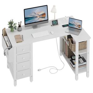 Bàn góc với ổ cắm điện cho phòng ngủ văn phòng tại nhà-Tùy chỉnh Amazon - Product Image 3