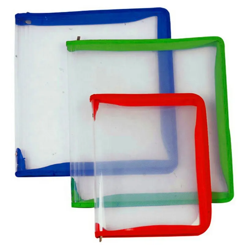 Dossier de Documents en plastique PP de taille A5 sacs de fichiers en POLY transparents avec fermeture à glissière