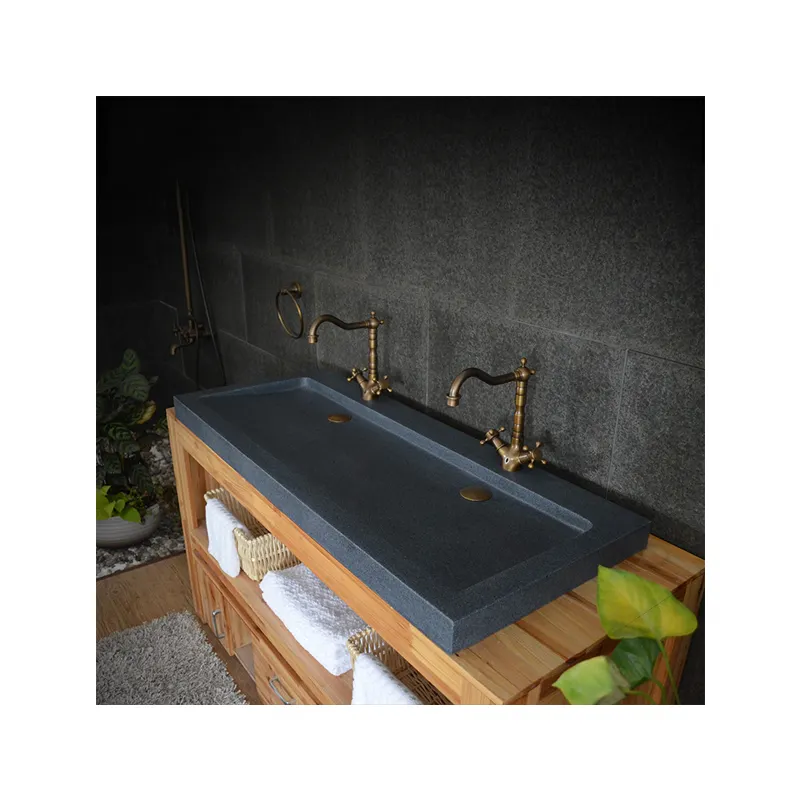 Marmer wastafels voor badkamer donkergrijs graniet zinkt G654 boven aanrecht