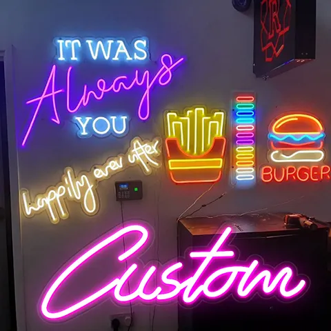 Letras acrílicas de cartón para feliz cumpleaños, letrero electrónico personalizado de Neons, luz LED nocturna personalizada, envío directo