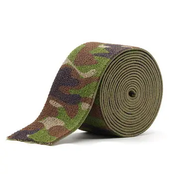 50mm Polyester-Cotton Elastic Webbing Soft Mil Camouflage Jacquard Elastic Band