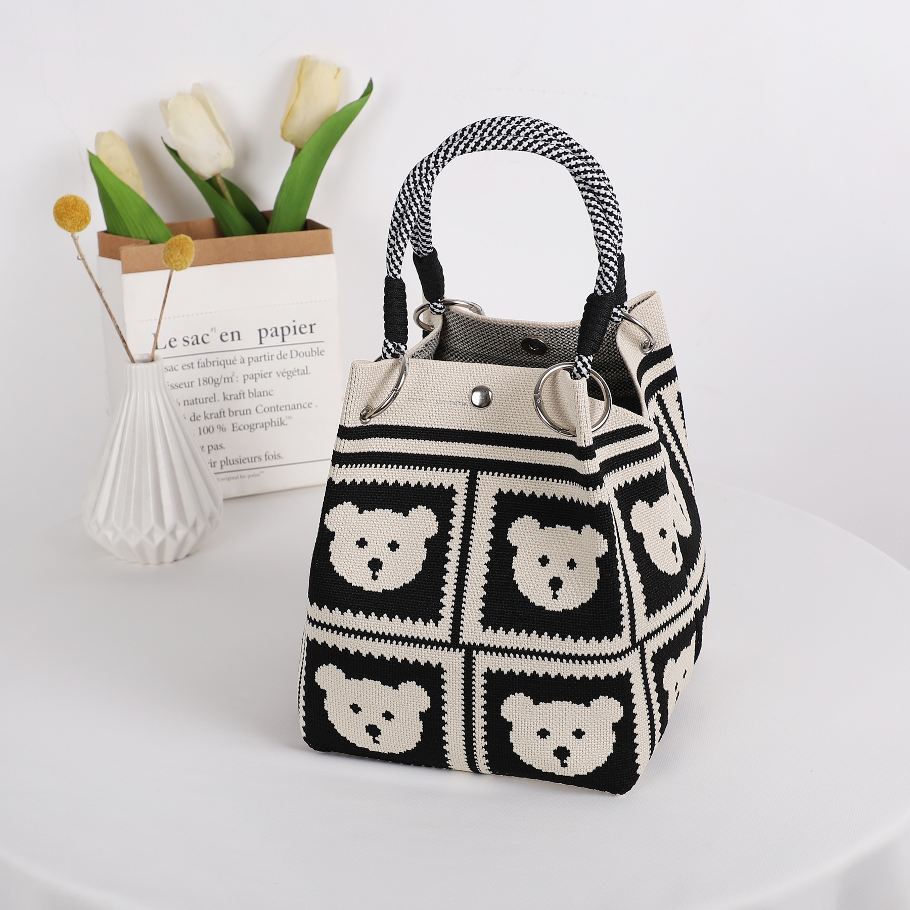 Sac ours à quatre compartiments avec boucle à anneau
