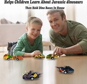 热销儿童恐龙玩具3-5拉回恐龙汽车6包恐龙玩具幼儿礼物