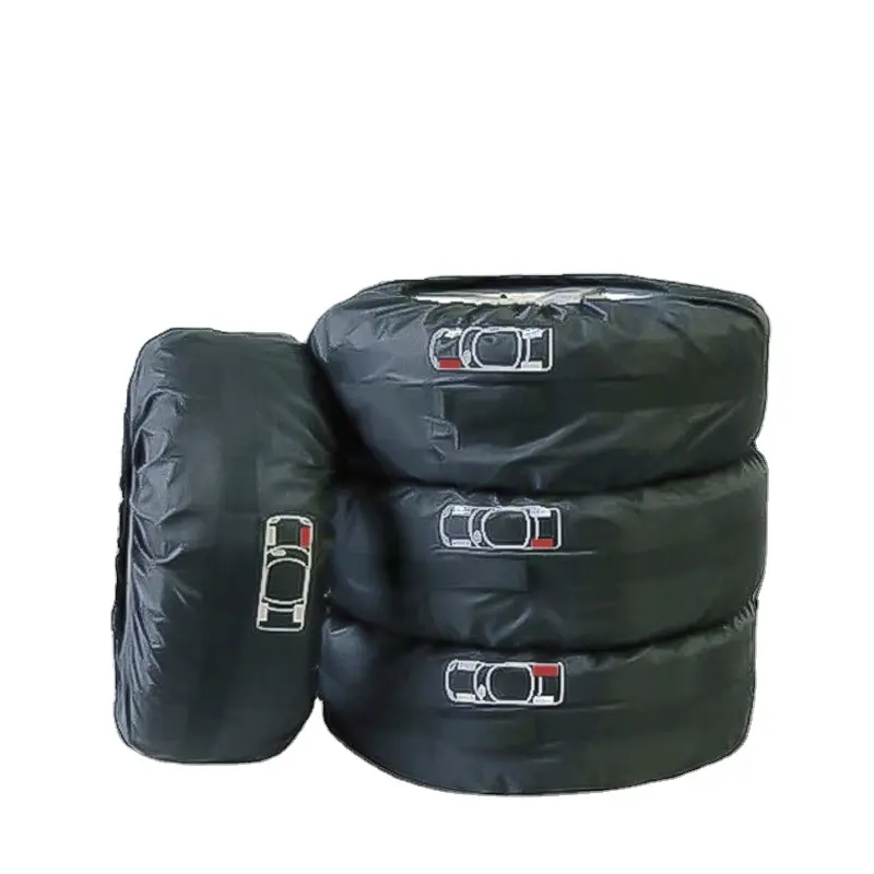 Vente en gros 210D Oxford tissu imperméable RV pneu couverture OEM logo portable quatre pack voiture roue couverture
