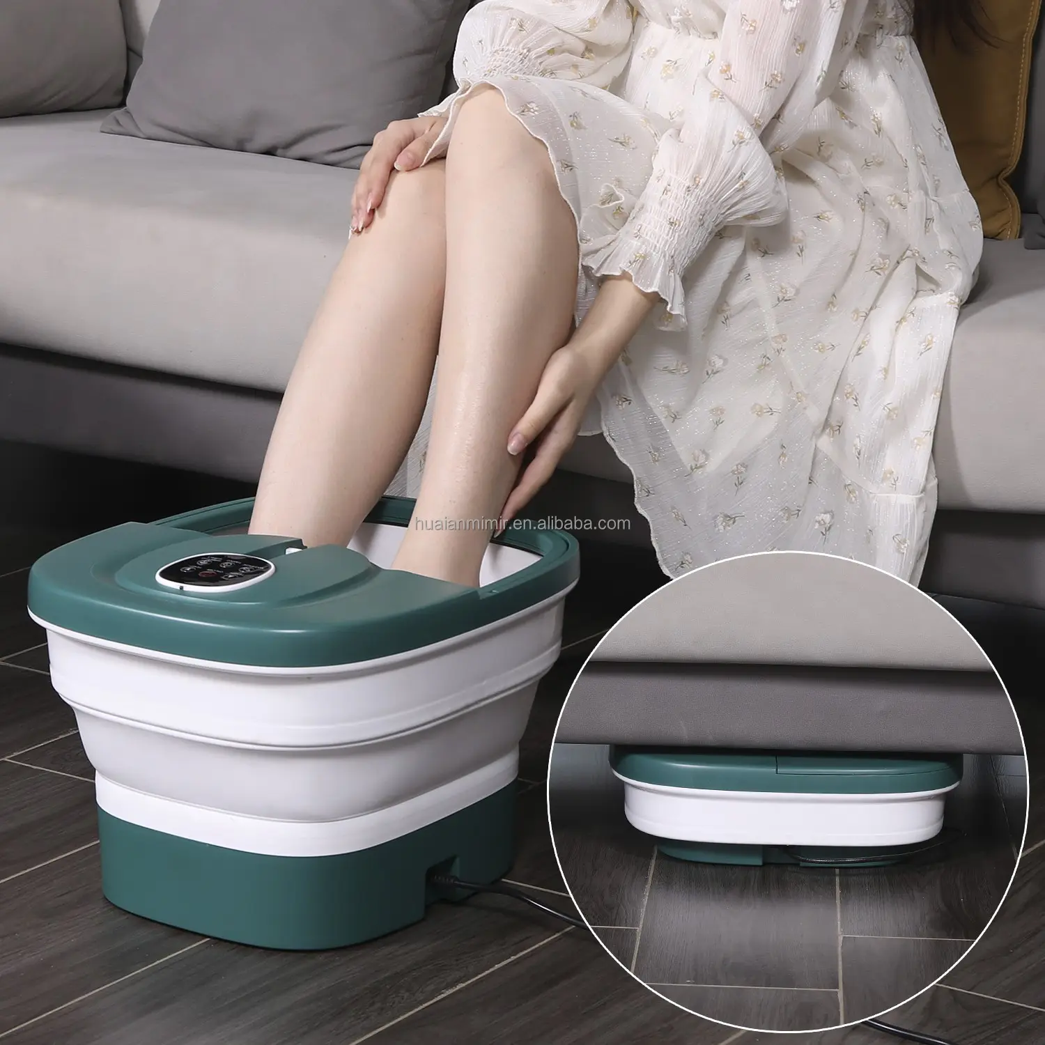 Masaje de pies en casa Relax Masajeador de baño de spa de pies automático plegable con rodillos de masaje de burbujas y Shiatsu