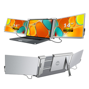 Monitor de ordenador multipantalla de 14 pulgadas con doble pantalla LCD IPS FHD de 1080P, extensor de pantalla de ordenador portátil, Monitor portátil triple dual