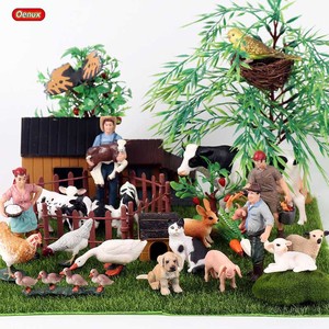 Kids Solid Simulated Farm Animal Model <strong>Toy</strong> Set Horse <strong>Cow</strong> Sheep Chicken Duck Goose with Storage <strong>Box</strong>