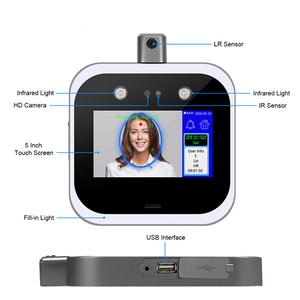 Sensor de temperatura corporal biométrico, Control de acceso, reconocimiento Facial, sin contacto, para entrada, salida, Terminal de asistencia de tiempo Facial - Product Image 5