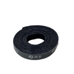 <strong>Customize</strong> Logo Nylon Self Adhesive Black <strong>Hook</strong> and <strong>Loop</strong> Roll <strong>Hook</strong> and <strong>Loop</strong> <strong>Strap</strong> <strong>With</strong> Logo - Product Image 2