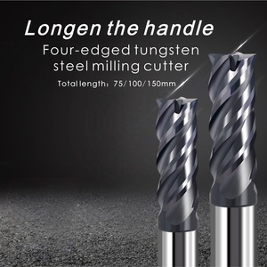 60度4エッジタングステン鋼フライスカーバイドエンドフライスカッター拡張CNCツールマシニングセンター平底 - Product Image 4