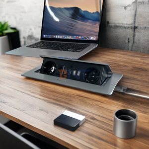 Eupower 2 Under Desk Power Board <strong>Socket</strong> <strong>with</strong> USB Charging &amp; <strong>Data</strong> IP44 Level 10A Rated Current Cable Management <strong>Socket</strong> Outlet - Product Image 1