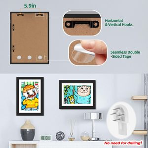 8.5x11 inch trẻ em tác phẩm nghệ thuật khung phía trước mở hình ảnh hiển thị khung màu đen có thể thay đổi sáng tạo cho trẻ em của các dự án nghệ thuật - Product Image 4