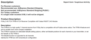 Yeni FrSky 2.4G 7CH TFR6A TFR6 7CH alıcı Futaba FASST 2.4G modülü ile uyumlu - Product Image 5