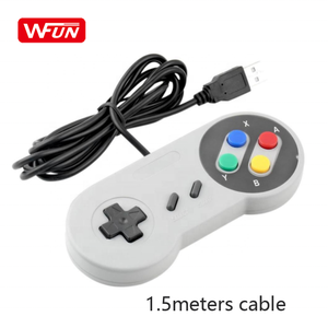 WFUN-mando con cable USB para Snes, controlador de juegos y mando de vídeo para PC, Mac