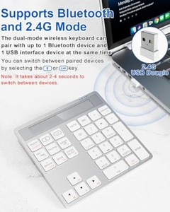 Calculadora de teclado numérico 2 en 1 Bluetooth inalámbrico Bluetooth teclado numérico calculadora teclado numérico para contabilidad - Product Image 5