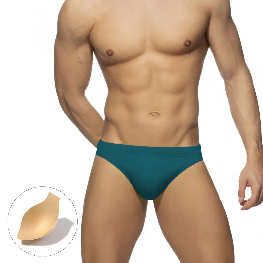 Traje de baño de cintura baja para hombre, bañador Sexy de secado rápido de Color sólido para playa de verano, venta al por mayor