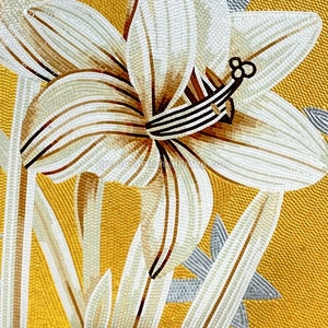 Phật sơn Grace Chuyên Nghiệp Khảm Tác Phẩm Nghệ Thuật Thiết Kế Phổ Biến Vàng Hoa Thủy Tinh Khảm Trắng Lily Hoa Mô Hình Tường Bức Tranh Tường Gạch - Product Image 3