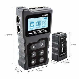 NF488 LCD Network PoE Checker RJ45 Digital Ethernet CAT5 CAT6 <strong>Lan</strong> Tester Detector Cable PoE Switch Tester Network Tools