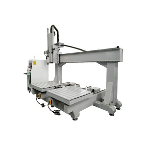 Precio de fábrica, máquina Cnc de 4 ejes, enrutador de madera de mesa doble 1212 para hacer moldes de mesa y silla de madera con trabajo de mesa única - Product Image 1