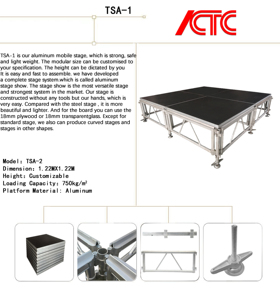 Trung Quốc chất lượng cao Nhôm xách tay giàn hệ thống sân khấu cho triển lãm thương mại hiển thị tổ chức sự kiện sân khấu nền tảng - Product Image 6
