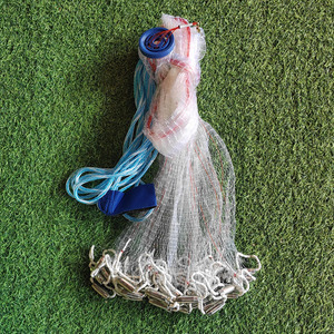 4ft 5ft 6ft japon tarzı amerikan el döküm Net 3/5 inç örgü Monofilament naylon balık ağı çinko platin ile - Product Image 3