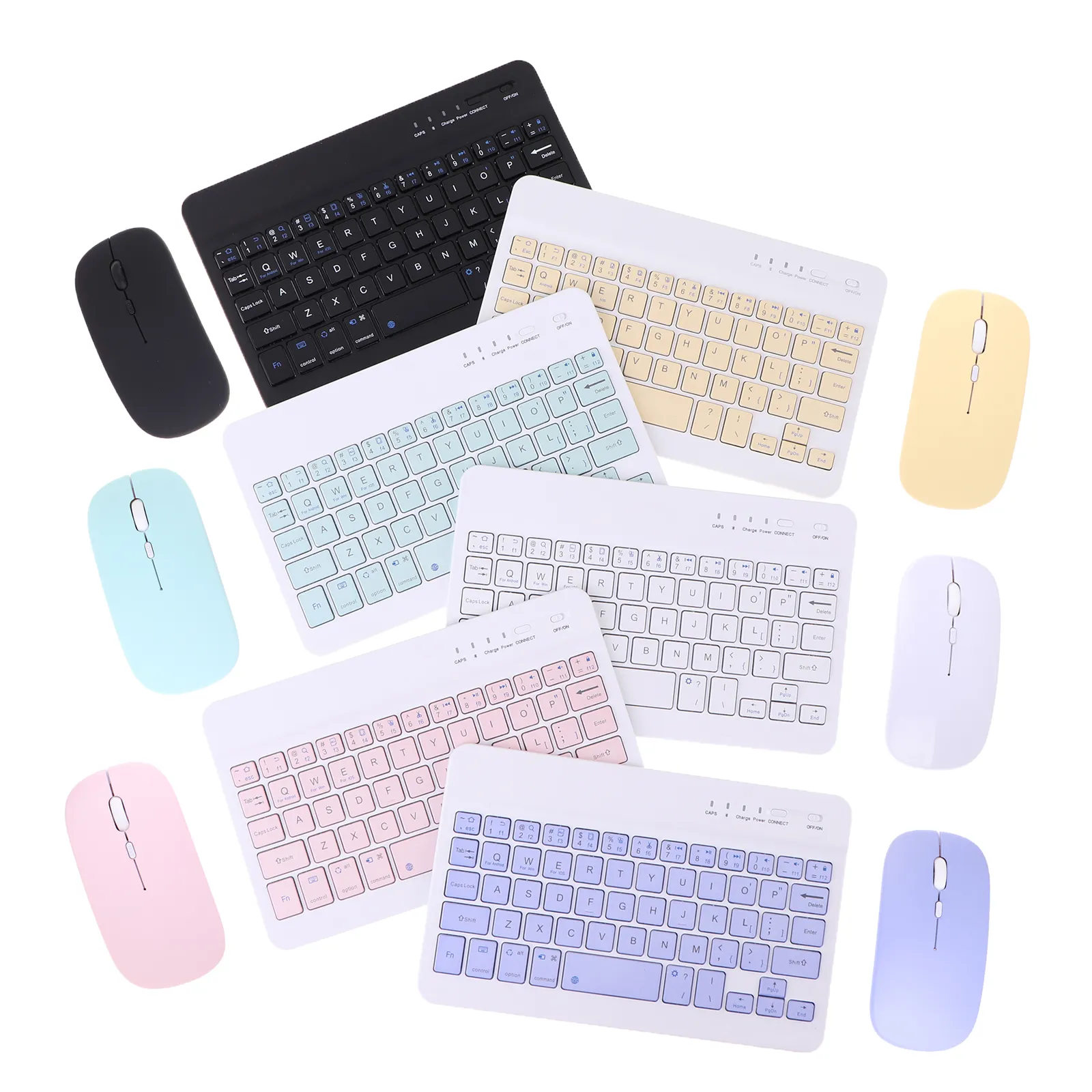 Sem fio teclado e mouse para apple teclado, ipad xiaomi samsung huawei telefone tablet teclado sem fio para android ios windows