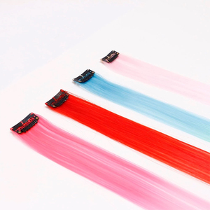 彩色发夹女孩长彩虹发夹多色派对突出合成头发 - Product Image 5