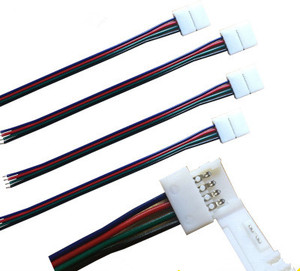 5050 RGB <span class=keywords><strong>Led</strong></span> şerit ışık aksesuarları lehimsiz 4 pinli konnektör erkek dişi kablo kablo Butt bağlantı konnektörü
