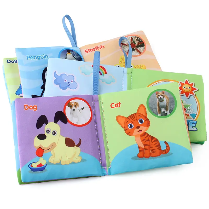 Enlightenment Early Learning Baby Cloth Book Inglês Animal Transporte Cognitivo Livros Baby Cloth Book
