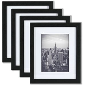 マット付き5x7またはマットなし8x10を表示壁の装飾用の8x10コラージュブラックフレーム5x7額縁MDF木製フォトフレーム - Product Image 1