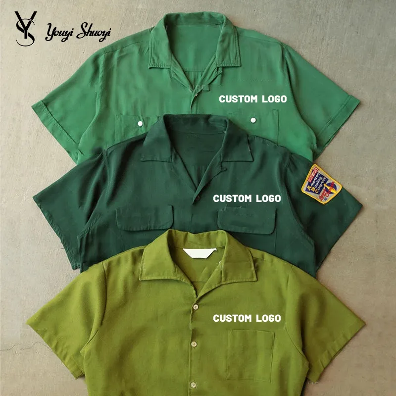 YYSY Custom Cargo Trabalho Camisas Manga Curta Negócios Camisas Casuais Para Homens
