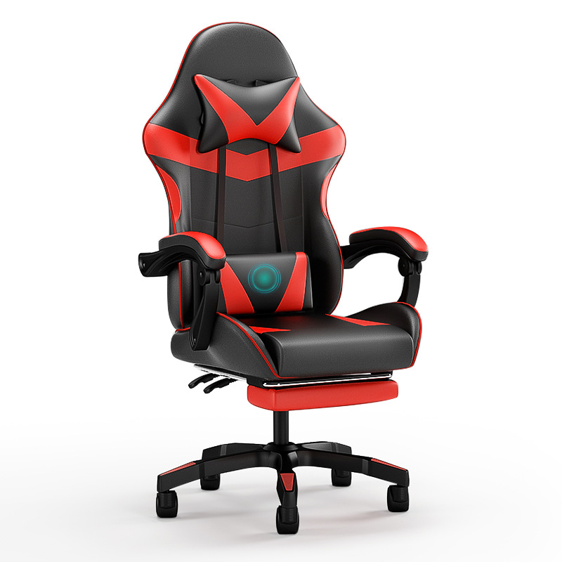 Black and red footrest with massage function