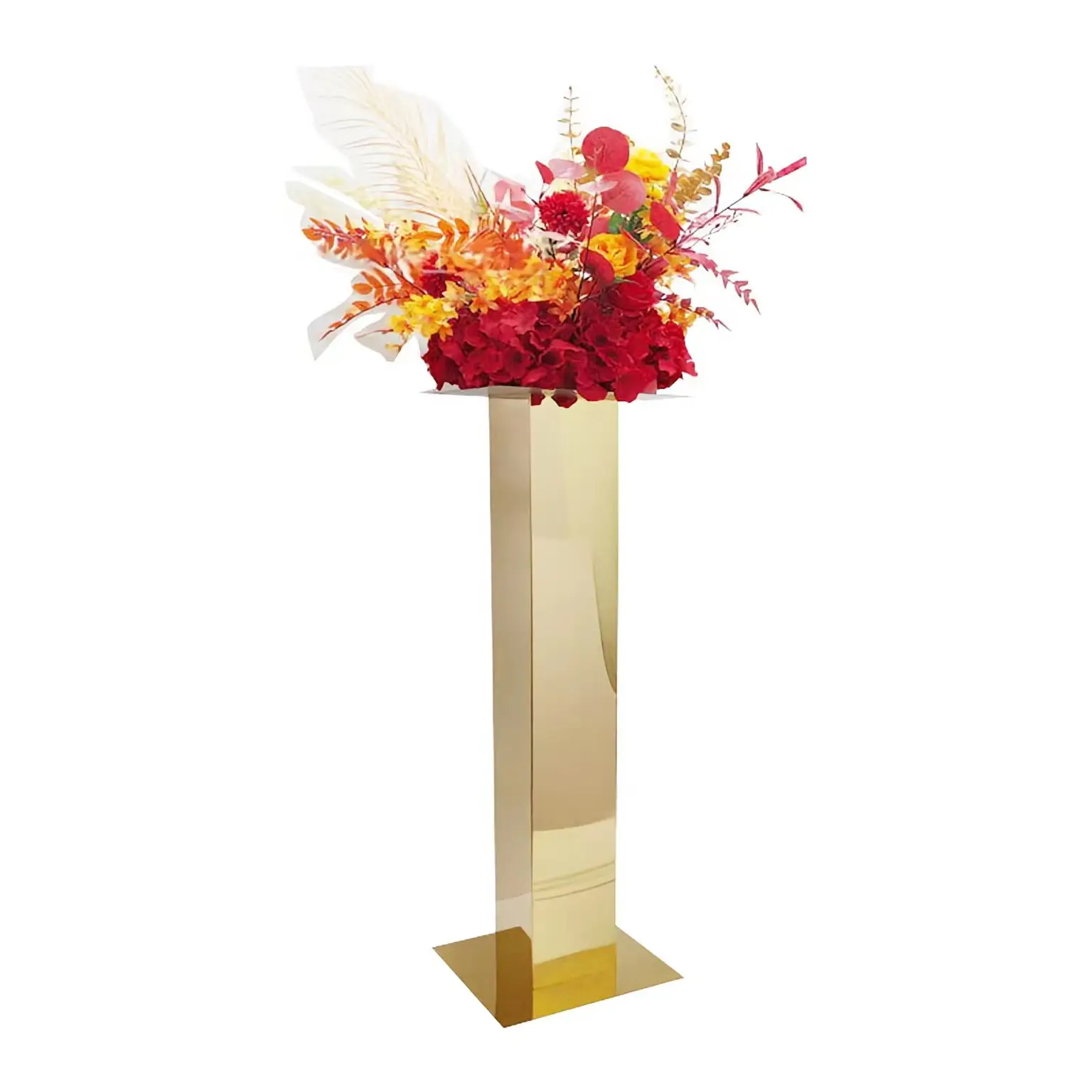 Basamento di fiori in metallo oro alto decorazioni per la tavola di nozze centrotavola e decorazioni per la tavola