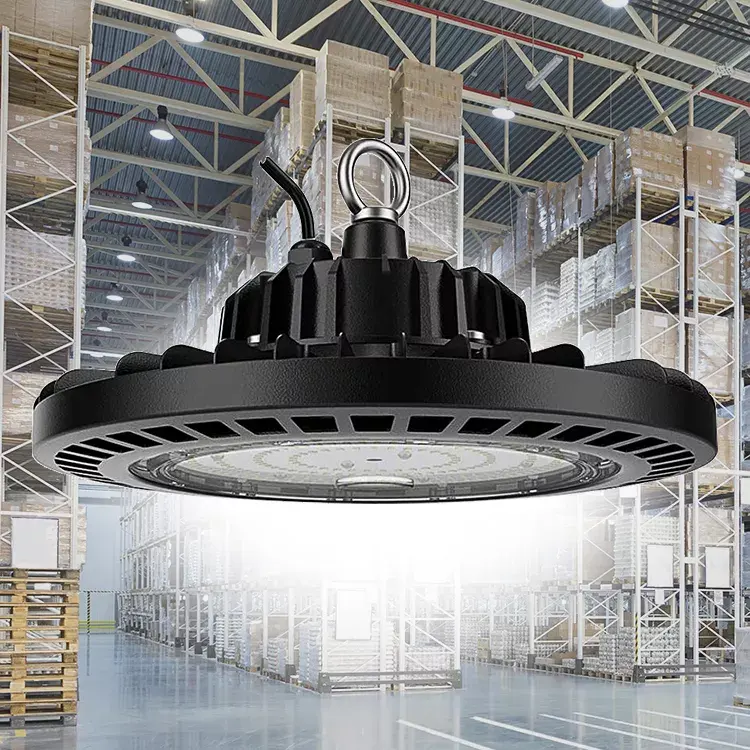 CE SAA ETL DLC 7 años de garantía 110V 230V 277V 347V 100W 150W Watt Select y Color Select UFO High Bay luz LED