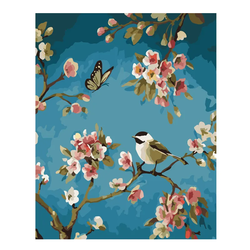 Por números en lienzo Diy pintura Digital un pájaro de Anunciación en la rama decoración de pared interior pintura al óleo retrato