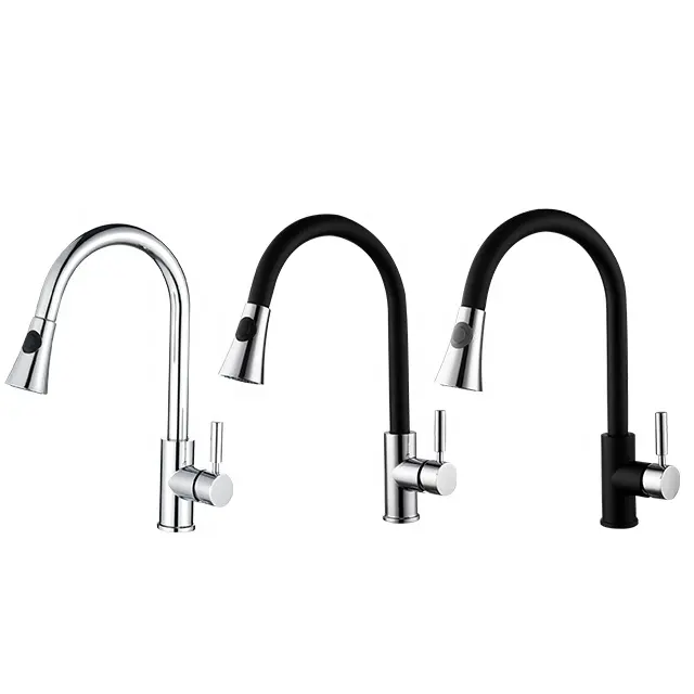 Grifo blanco y negro para cocina, rociador flexible de agua fría, accesorios de cocina, venta al por mayor