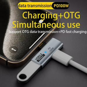 USB3.0からタイプCへのアダプターPD100WOTG2 in 1 10GB伝送USBCオスからUSBメスへのコンバーターUSBC OTGコネクター - Product Image 4