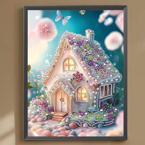 30 * 40cm卸売カスタム5dピンクガーデン城絵画子供用正方形ダイヤモンド絵画キットダイヤモンド絵画クロスステッチ