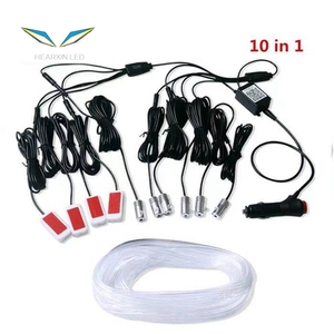 10 in 1 RGB LED、8M室内装飾車用光ファイバーストリップライト、App Control 12V装飾雰囲気ランプユニバーサル - Product Image 1