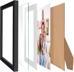 8x10 Picture <strong>Frame</strong> Black Set of 8, 9x12 <strong>Frames</strong> Matted to Display 8 <strong>X</strong> 10' Photo with Mat for Wall or Tabletop - Product Image 4